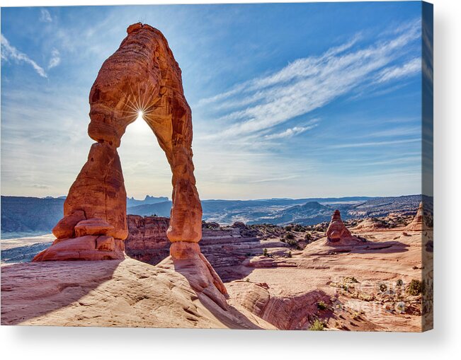 Delicate Arch Arches National Park Utah Acrylic Print featuring the photograph Delicate Arch Arches National Park Utah #1 by Dustin K Ryan