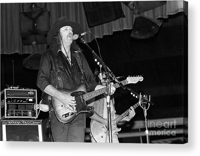 Hughie Thomasson Acrylic Print featuring the photograph Hughie Thomasson -The Outlaws #1 by Concert Photos