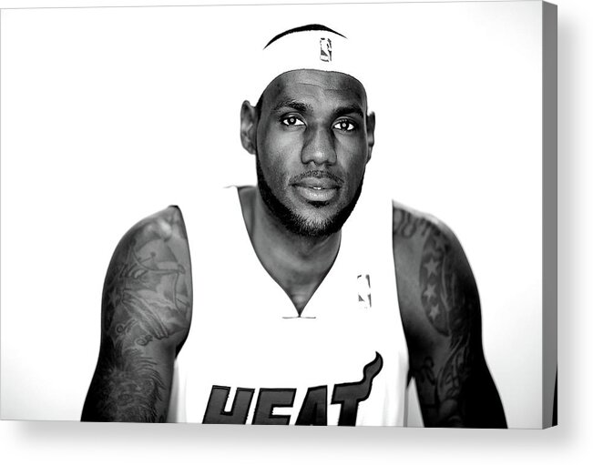 Lebron James Acrylic Print featuring the photograph Lebron James #1 by Mike Ehrmann