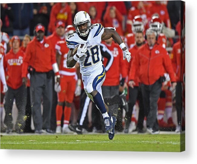 People Acrylic Print featuring the photograph Los Angeles Chargers v Kansas City Chiefs #1 by Peter G. Aiken