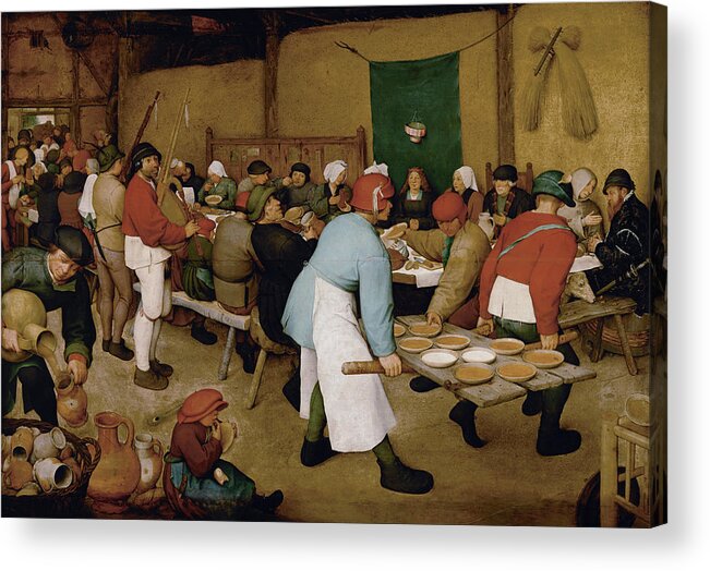 Pieter Bruegel The Elder Acrylic Print featuring the painting Peasant Wedding #1 by Pieter Bruegel the Elder