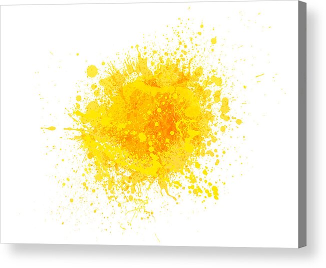 Art Acrylic Print featuring the drawing Yellow paint splash #1 by Enjoynz