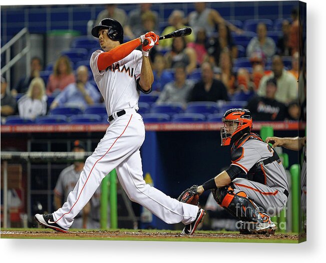 People Acrylic Print featuring the photograph Giancarlo Stanton #12 by Mike Ehrmann