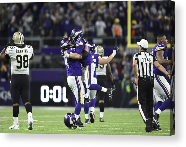 Playoffs Acrylic Print featuring the photograph Divisional Round - New Orleans Saints v Minnesota Vikings by Hannah Foslien