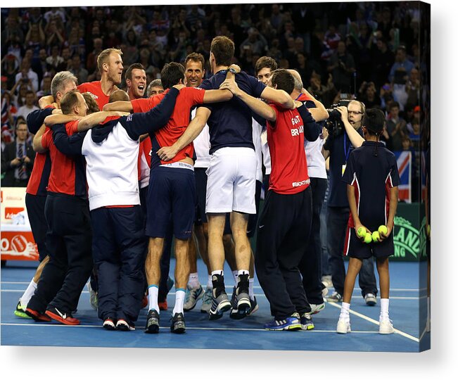 Playoffs Acrylic Print featuring the photograph GB v USA - Davis Cup: Day 3 #2 by Jan Kruger