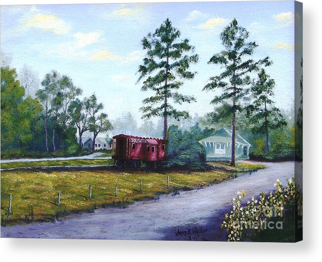 Landscape Acrylic Print featuring the painting Langley Library by Jerry Walker