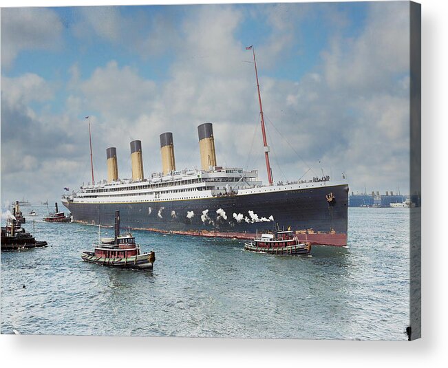 Steamer Acrylic Print featuring the digital art R.M.S. Olympic by Geir Rosset