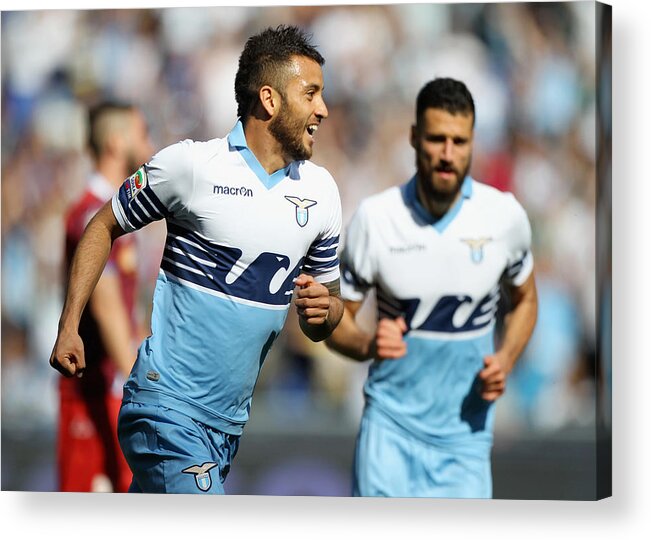 People Acrylic Print featuring the photograph SS Lazio v Empoli FC - Serie A #2 by Paolo Bruno