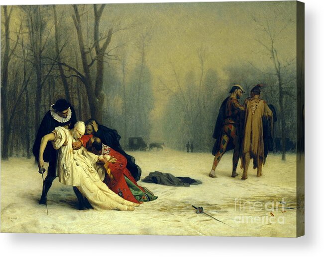 Art History Acrylic Print featuring the painting The Duel After the Masquerade #2 by Jean-Leon Gerome