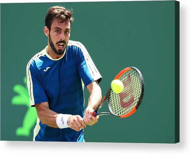 Wta Tour Acrylic Print featuring the photograph 2017 Miami Open - Day 4 #3 by Al Bello