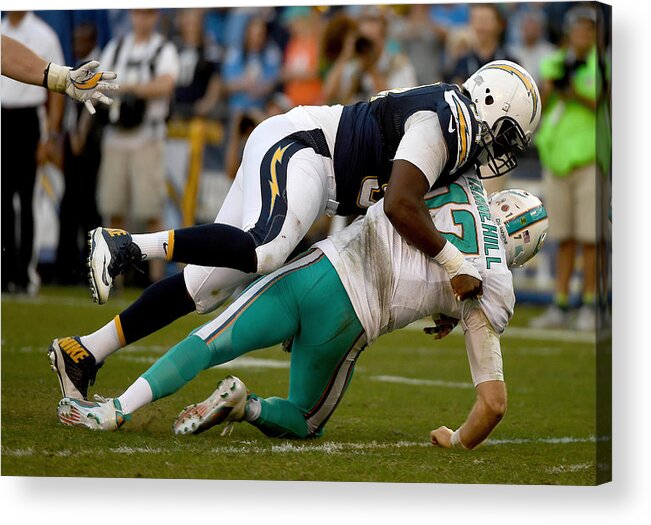 People Acrylic Print featuring the photograph Miami Dolphins v San Diego Chargers #3 by Donald Miralle