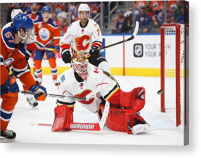 People Acrylic Print featuring the photograph Calgary Flames v Edmonton Oilers #37 by Codie McLachlan