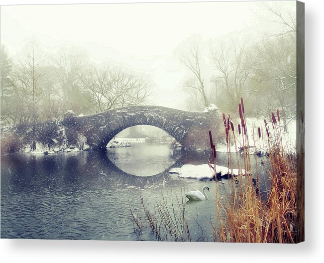 Gapstow Bridge Acrylic Print featuring the photograph Winter Mist at Gapstow by Jessica Jenney