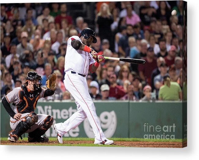American League Baseball Acrylic Print featuring the photograph David Ortiz by Michael Ivins/boston Red Sox
