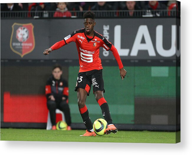 People Acrylic Print featuring the photograph Stade Rennais FC v Angers SCO - Ligue 1 #4 by Jean Catuffe