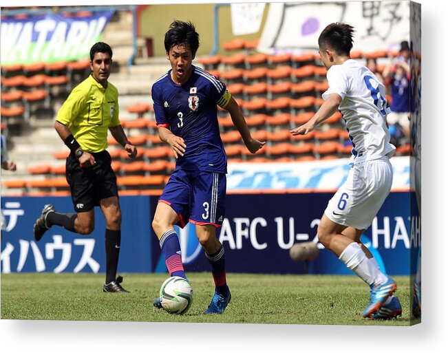 Macao Acrylic Print featuring the photograph Japan v Macau - AFC U23 Championship Qualifier #5 by Stanley Chou