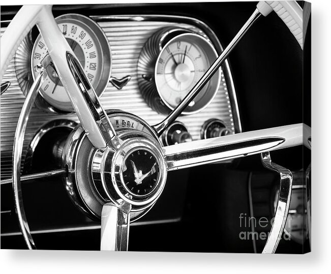 Ford Acrylic Print featuring the photograph '59 T-Bird Dash #59 by Dennis Hedberg