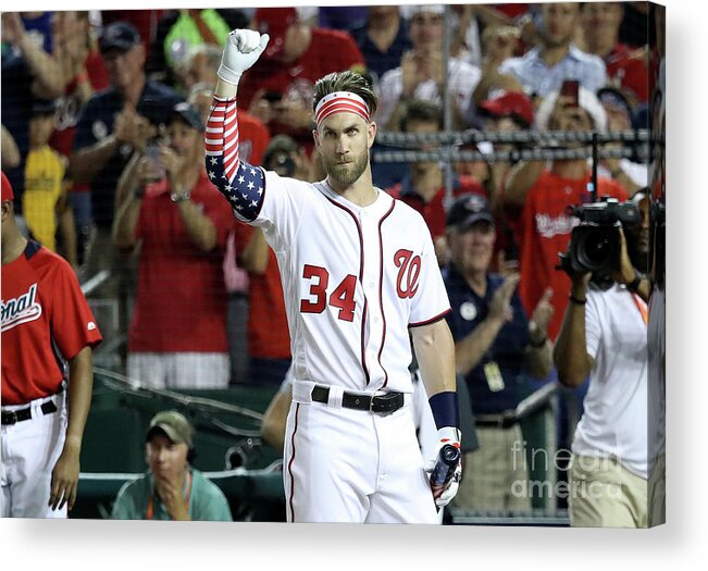 Three Quarter Length Acrylic Print featuring the photograph Bryce Harper #6 by Rob Carr
