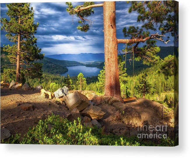 Sierra Acrylic Print featuring the photograph Swing With A View by Anthony Michael Bonafede