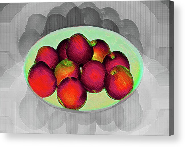 Art Acrylic Print featuring the digital art 	Abstract Fruit Art  152 by Miss Pet Sitter