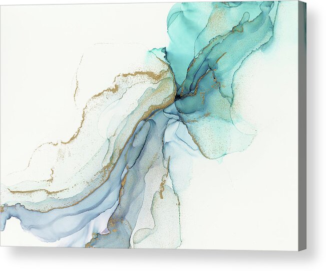 Abstract Painting Acrylic Print featuring the painting Abstract Jellyfish Alcohol Ink Painting by Olga Shvartsur
