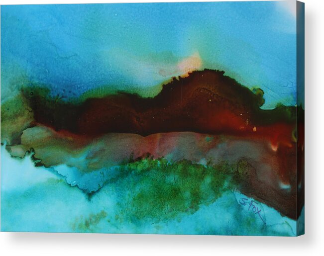 Abstract Landscape Acrylic Print featuring the painting Abstract Landscape by Sandra Fox