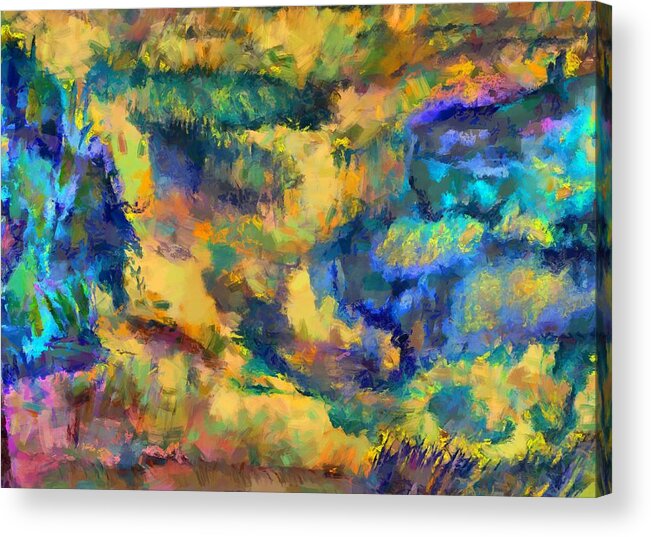 Meadow Acrylic Print featuring the mixed media Abstract Meadow by Christopher Reed