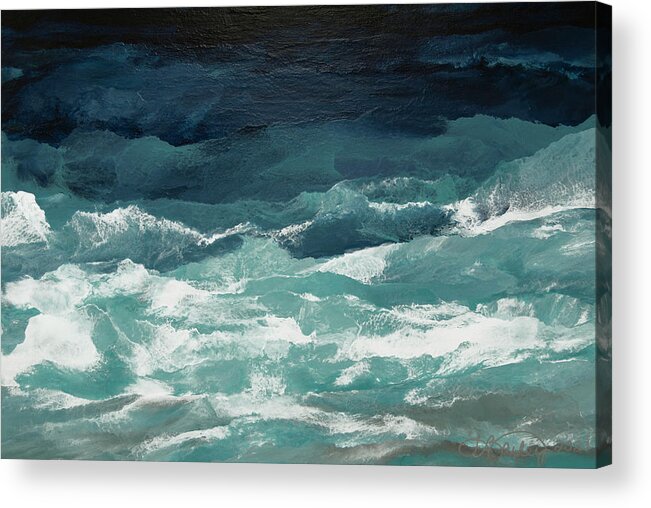  Abstract Seascape Acrylic Print featuring the painting Abundant as the Seas by Linda Bailey