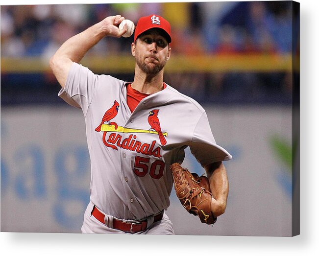 St. Louis Cardinals Acrylic Print featuring the photograph Adam Wainwright by Brian Blanco