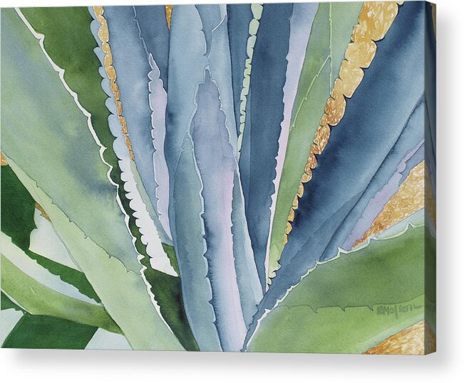 Botanical Acrylic Print featuring the painting Agave 2 by Eunice Olson
