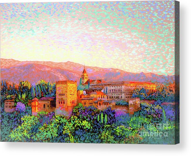 Spain Acrylic Print featuring the painting Alhambra, Granada, Spain by Jane Small