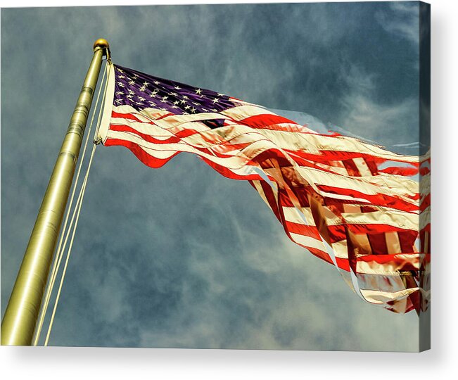 American Flag Acrylic Print featuring the photograph American Flag 7 by Amelia Pearn