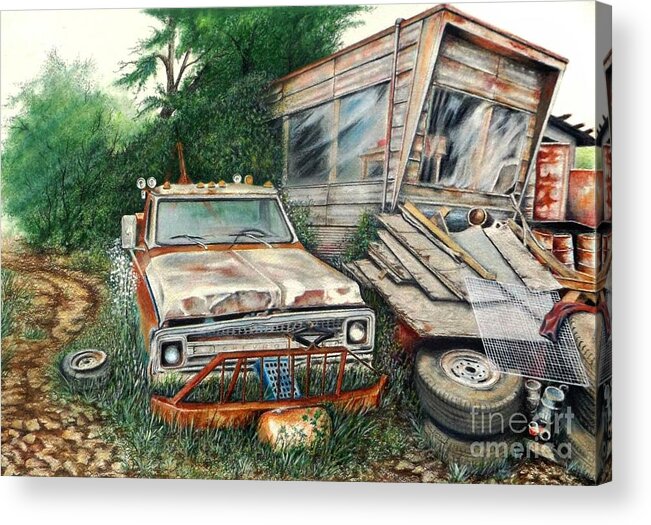 Junk Acrylic Print featuring the drawing Another Man's Treasure by David Neace CPX