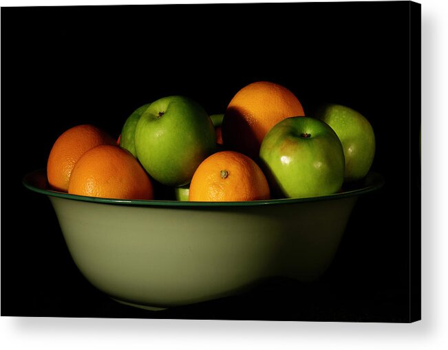 Fruit Acrylic Print featuring the photograph Apples and Oranges by Angie Tirado