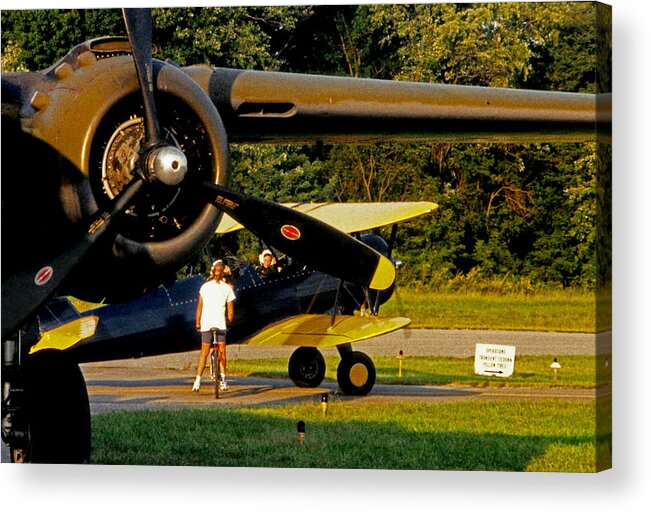 Vintage Acrylic Print featuring the photograph At an Air Show... by Steve Ember