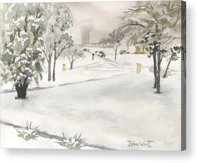 Snow Acrylic Print featuring the painting Austin Snow by John West