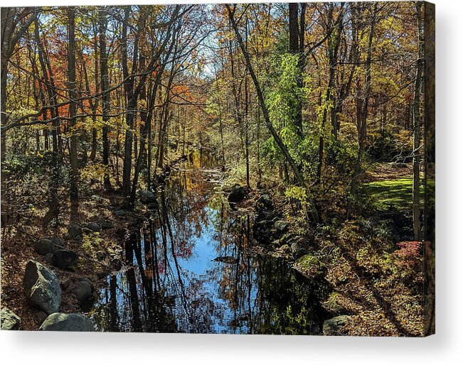 Brook Acrylic Print featuring the photograph Autumn Brook - Clinton CT by Kirkodd Photography Of New England