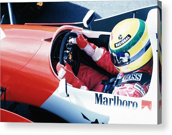 Ayrton Senna Acrylic Print featuring the photograph Ayrton Senna. 1993 Spanish Grand Prix by Oleg Konin