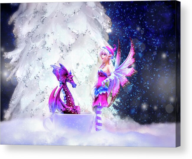 Fairy Acrylic Print featuring the photograph Baby It's Cold Outside by Bill and Linda Tiepelman
