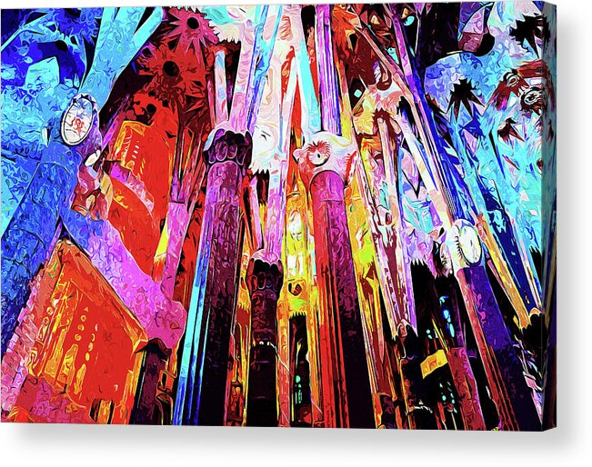Sagrada Familia Acrylic Print featuring the painting Barcelona, Sagrada Familia - 39 by AM FineArtPrints