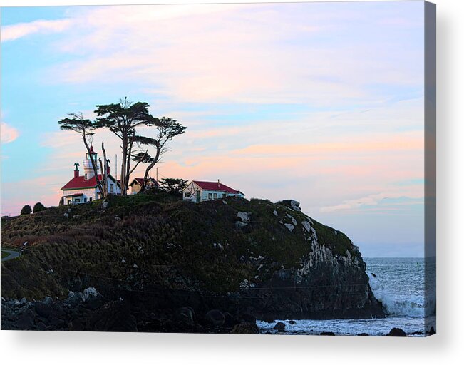 Battery Point Acrylic Print featuring the photograph Battery Point Lighthouse Morning Skies by Cathy Anderson