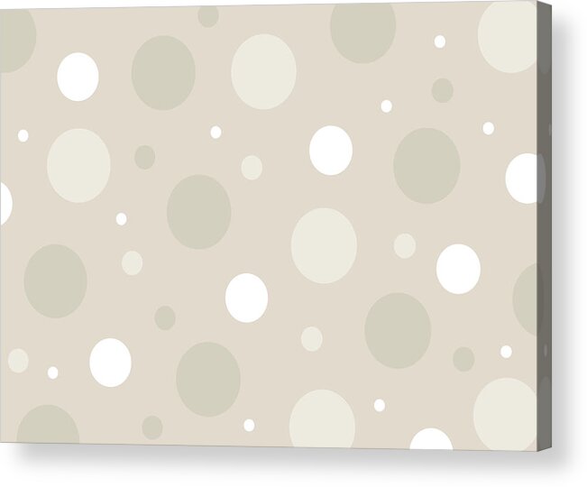 Beige Acrylic Print featuring the digital art Beige Polka Dots by Amelia Pearn