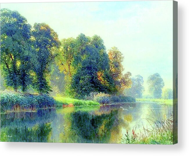 Landscape Acrylic Print featuring the painting Beside Still Waters by Jane Small