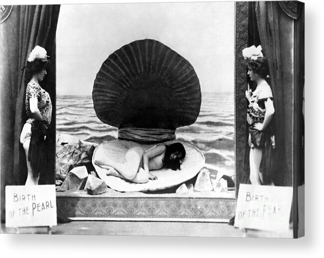 Biograph Acrylic Print featuring the photograph Birth of the Pearl 1901 by Sad Hill - Bizarre Los Angeles Archive