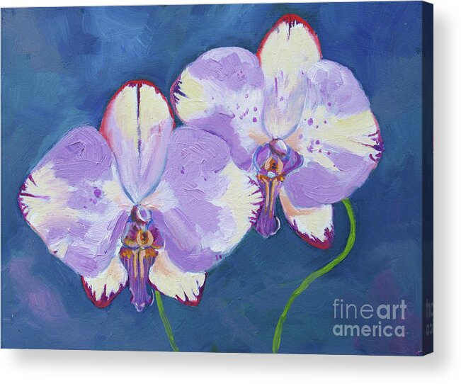 Orchid Acrylic Print featuring the painting Blood Orchids by Anne Marie Brown