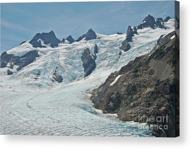 Blue Glacier Acrylic Print featuring the photograph Blue Glacier on Mount Olympus in Olympic National Park #1 by Nancy Gleason