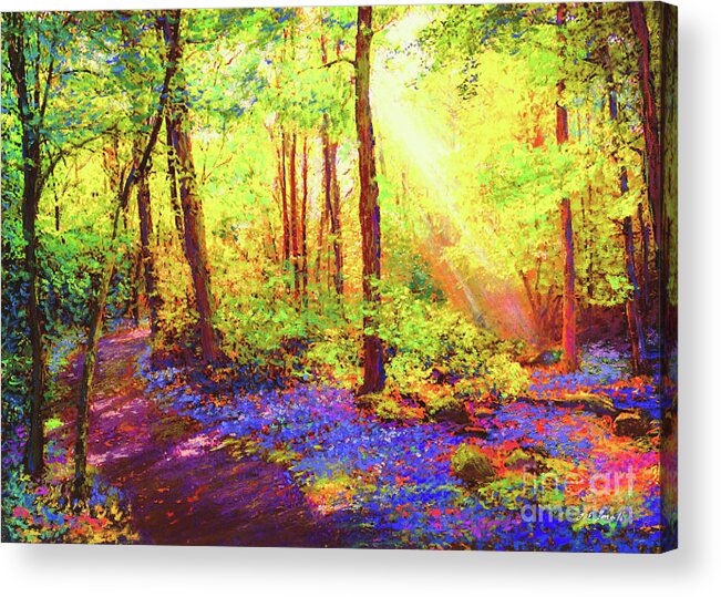 Landscape Acrylic Print featuring the painting Bluebell Blessing by Jane Small