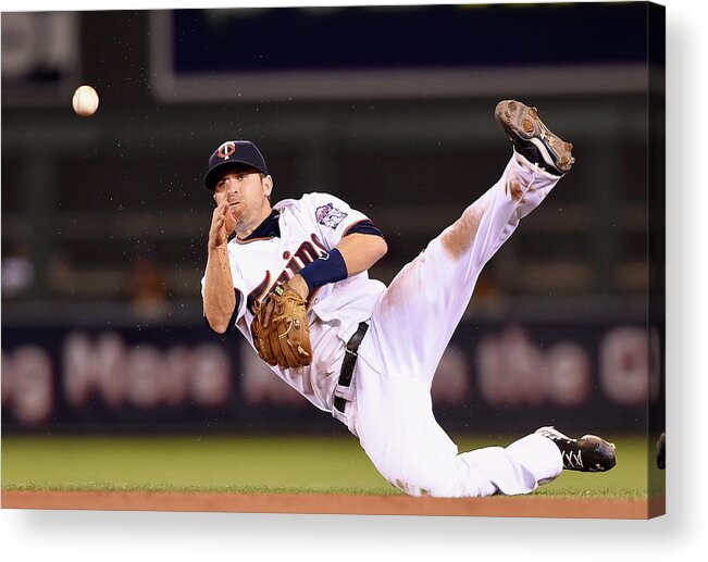 Brian Dozier Acrylic Print featuring the photograph Brian Dozier and Ike Davis by Hannah Foslien