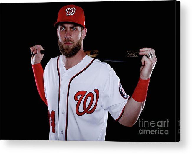 Media Day Acrylic Print featuring the photograph Bryce Harper by Chris Trotman