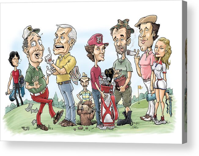 Movies Acrylic Print featuring the drawing Caddyshack by Mike Scott